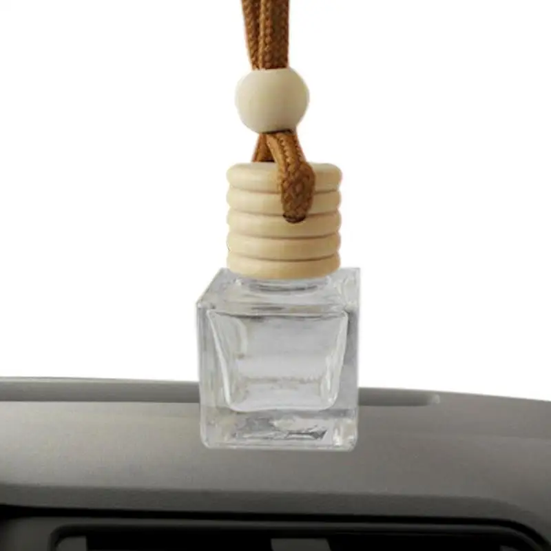 Hanging Empty Car Diffuser Bottles Empty Refillable Clear Glass Bottle For Vehicle Home Diffuser Vials Remove Auto Odor