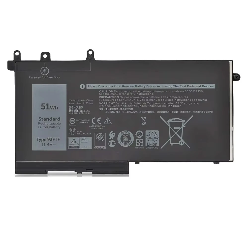 7XINbox 93FTF 11.4V 51Wh Laptop Battery For Dell Latitude 5480 5490 5580 5590 5495 E5490 E5491 E5495 E5580 E5590 Precision 15