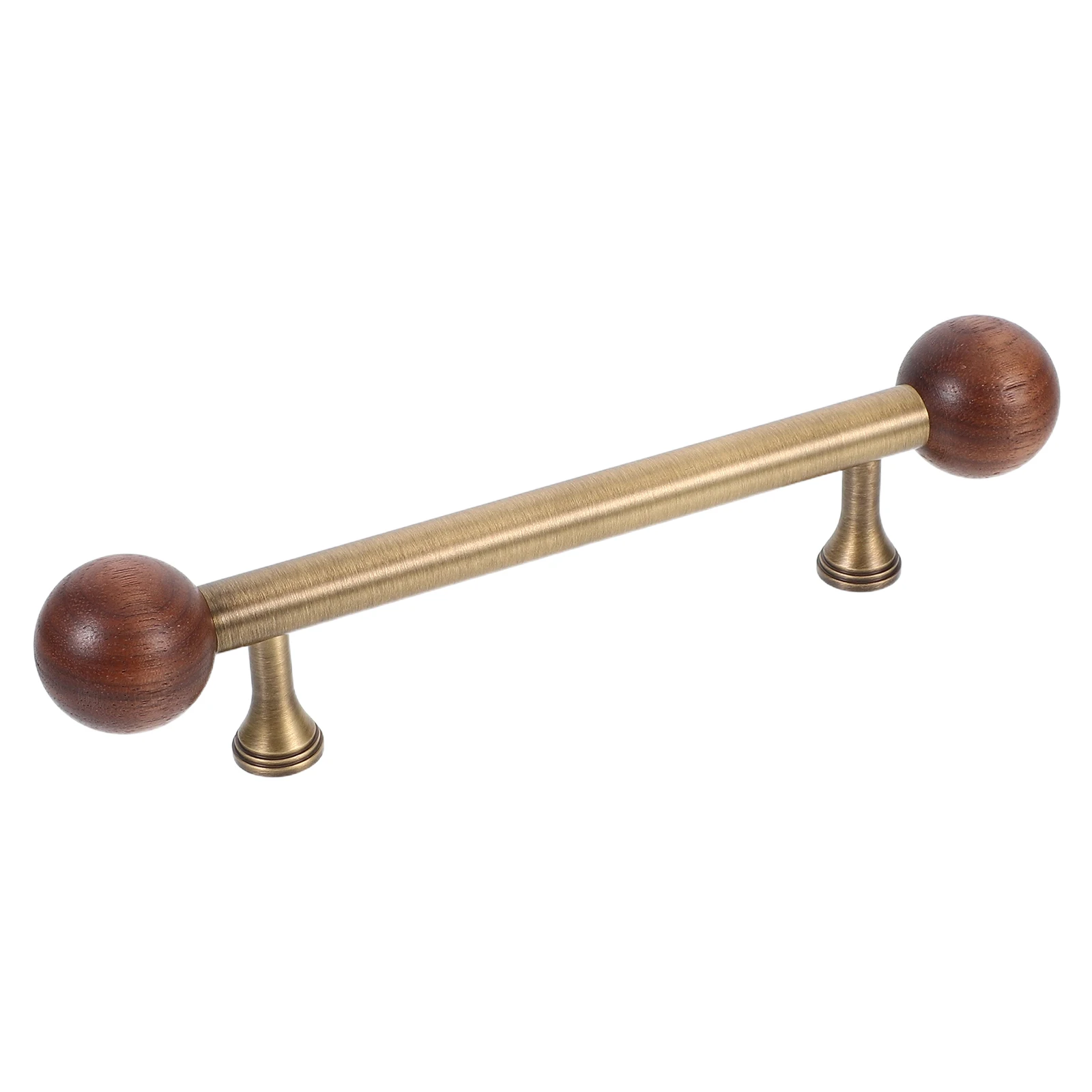 

Retro Black Walnut Wood Copper Drawer Pull Handles Vintage Style Cabinet Knobs Furniture Hardware Wardrobe Door pulls