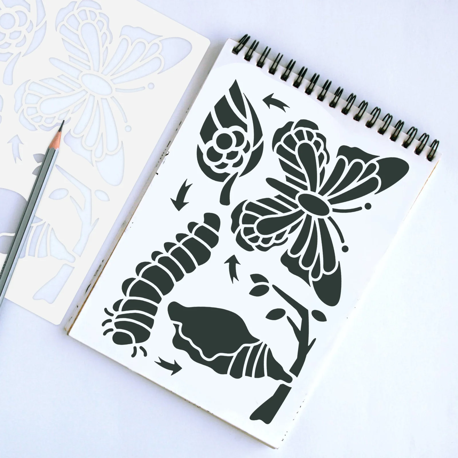 

4 Sheets Animal Growth Cycle Drawing Stencils Pet Painting Templates for Children DIY Art Supplies Kids Drawing Tool