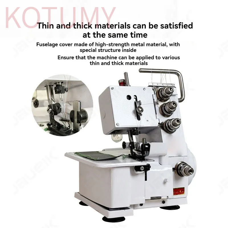 Electric Overlock Sewing Machine - Old-Fashioned Lockstitching Small Four Thread Home Edging Machine for Crafting And Tailoring
