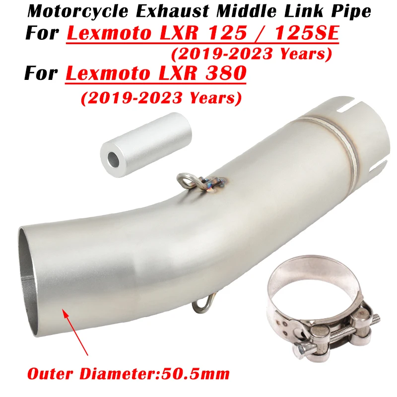 

For Lexmoto LXR125 LXR380 LXR 125 SE 380 2019 2020 2021 2022 2023 Motorcycle Exhaust Escape System Muffler 51mm Middle Link Pipe