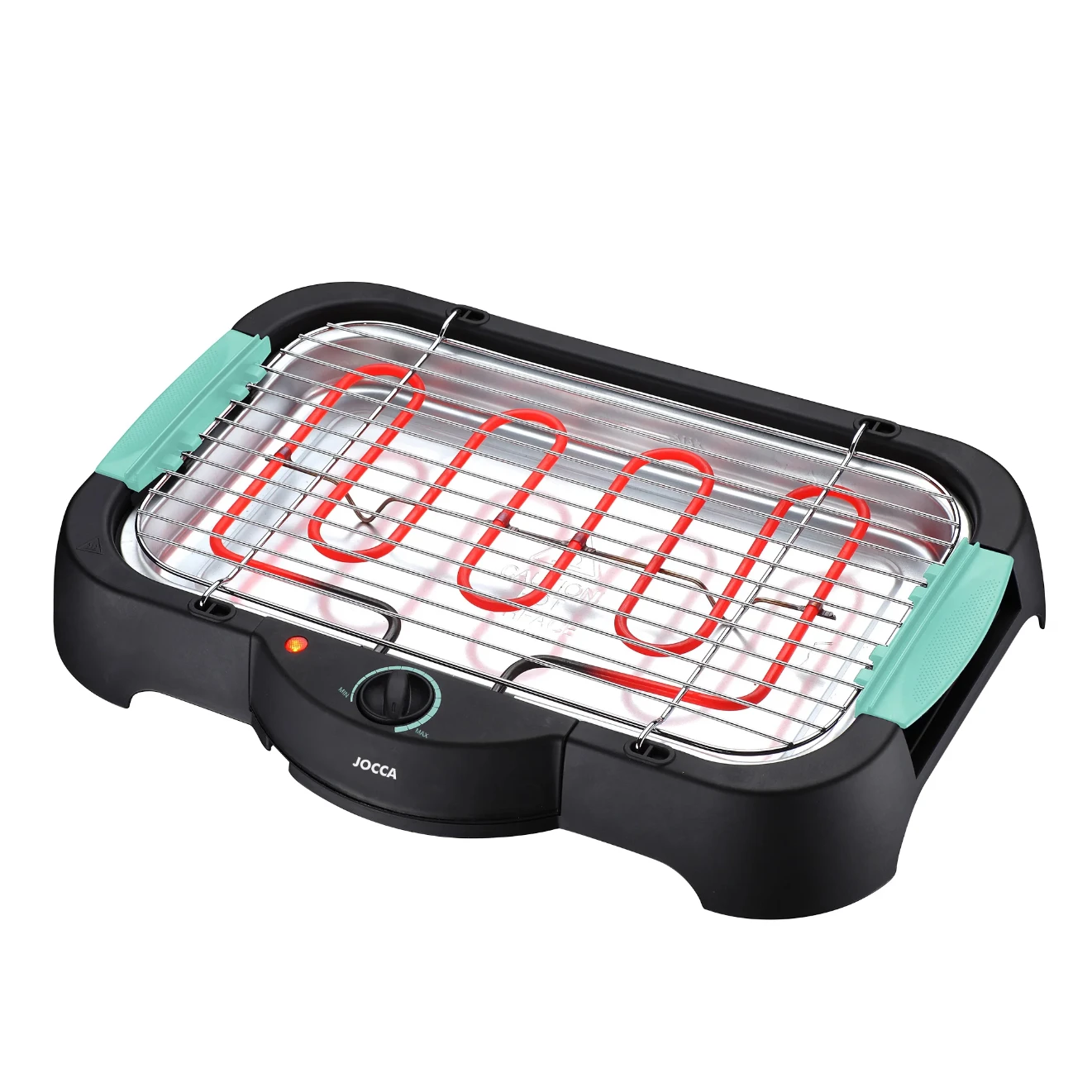 

Jocca electric tabletop barbecue with removable tray, double height grid, anti-burn handles, adjustable temperature and 2000w