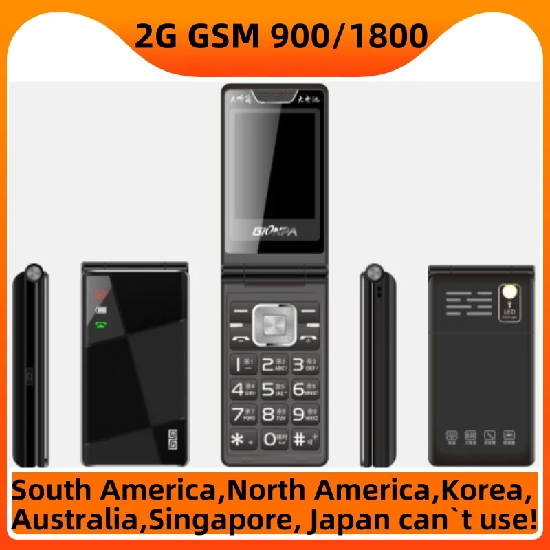 4050mah Elderly Big Push Button Flip Mobile Phone 2.8