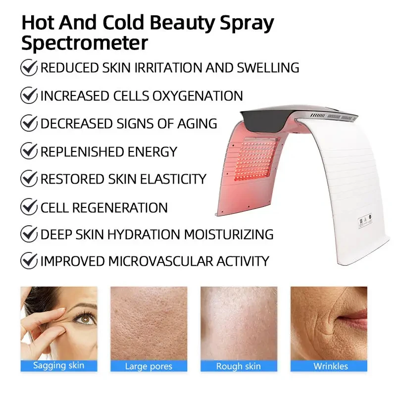 Professional 7-colour PDT LED Photodynamic Light Therapy Mask Nano Spray Photonic Acne Spot Rejuvenation Beauty Instrument care