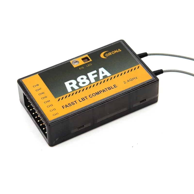 Corona R8FA 2.4Ghz 8CH Fasst Compatible Receiver With FUTABA FASST Remote Control T6EX T8FG 10CG 14SG 3PM 4PKS For RC FPV Drones