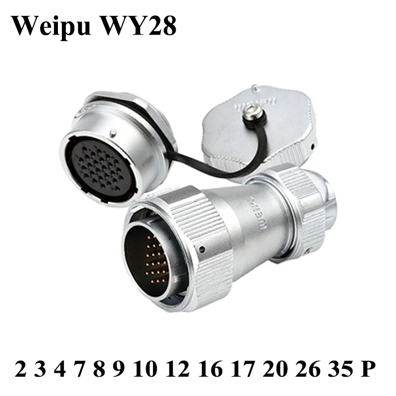 

Weipu WY28 Waterproof Aviation Female Socket Male Plug Connector Fixed And Movable Power Adapter 2 3 4 7 8 9 10 12 16 17 20 Pin