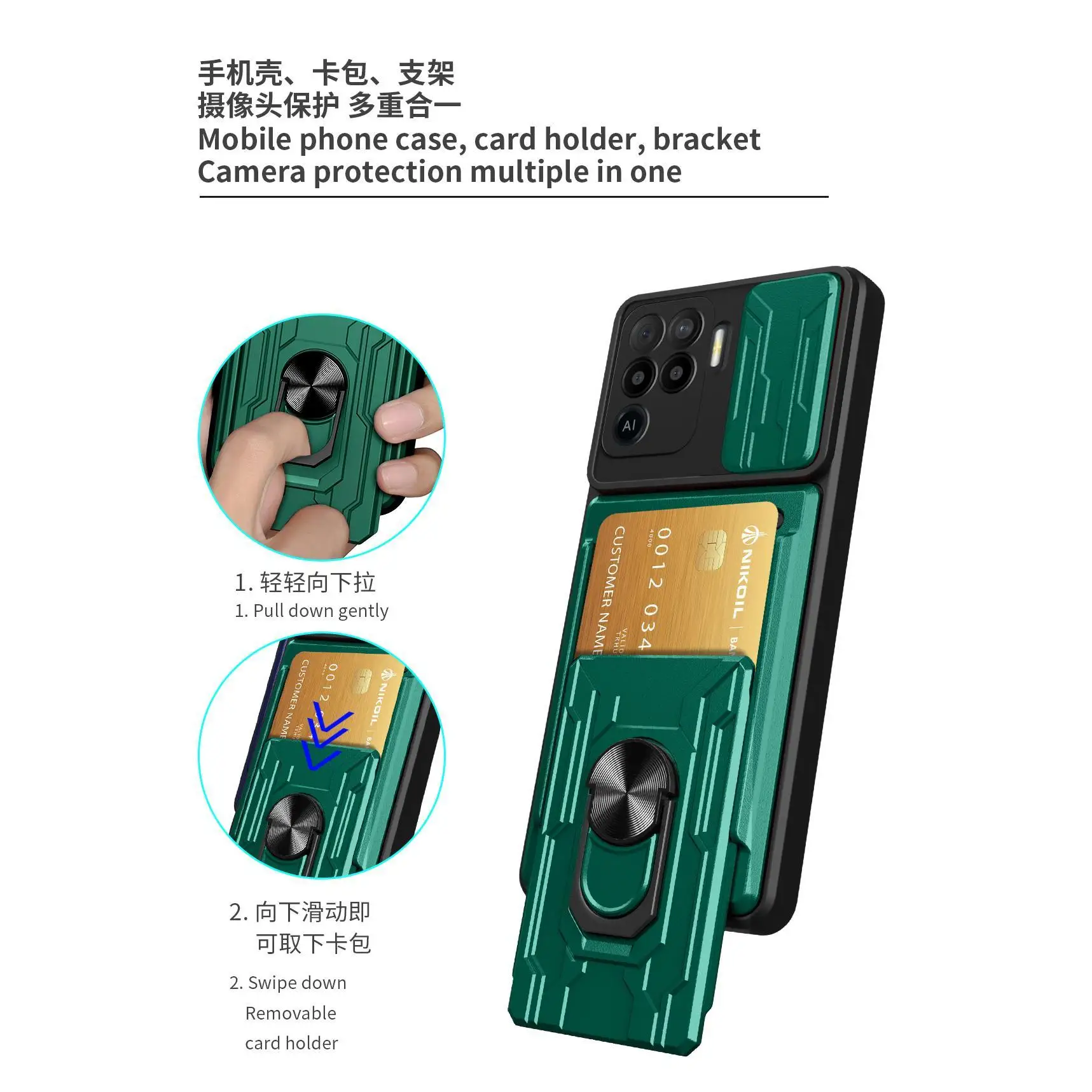

For OPPO Reno7 Pro Reno 5 Reno 6 F21 Pro Find X5 X3 Lite Lens slide cover rotating ring magnetic car holder phone case Shell