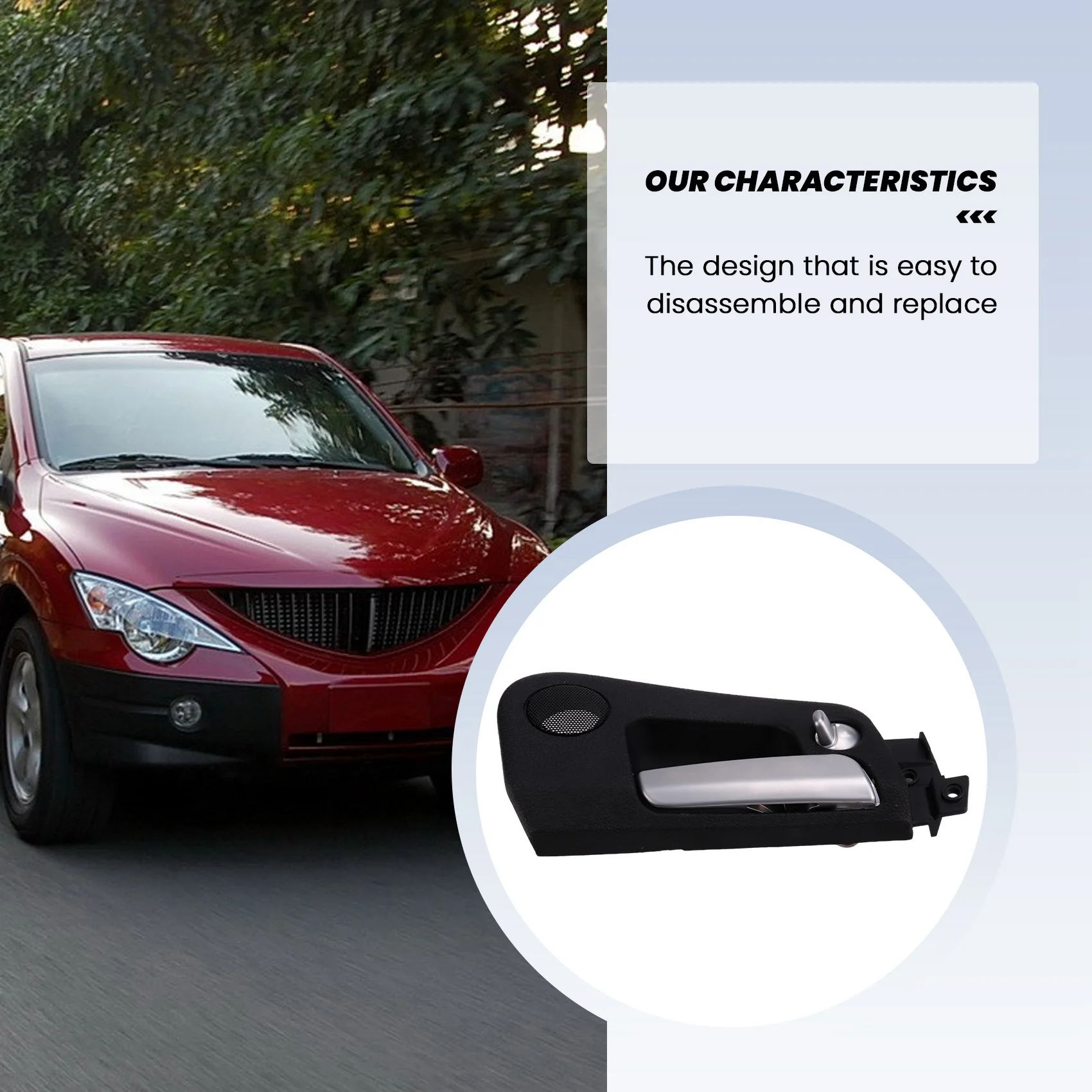 مقابض الأبواب الداخلية مقبض جانبي داخلي لسيارة سانج يونج كيرون أكتيون/سبورتس 2005-2007 Roewe W5 2011-2014 7226031021 ،ج