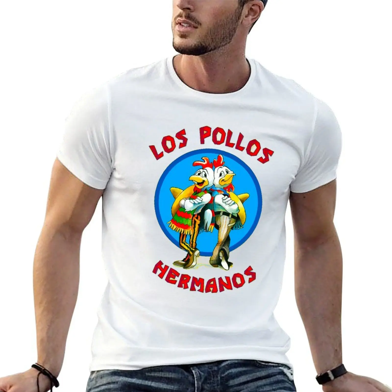 Los pollos hermanos T-Shirt Simple Line Art Print Tee