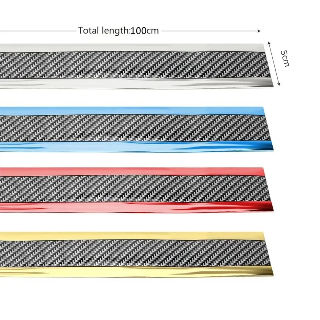 ประตูรถตกแต่งแป้นเหยียบกันเหยียบหลากสีลายคาร์บอนไฟเบอร์กันชนขอบประตูแถบป้องกันการชน