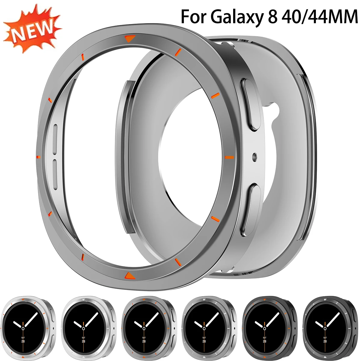 Metal Case For Samsung galaxy watch 8 40mm 44mm Accessories Hard Shockproof Bumper shell galaxy watch8 Zinc Alloy+PC cover