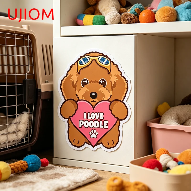 UJIOM I Love Poodle Wall Sticker Surfboard Case Trunk Chic Scratch Proof Decal Suitable For Wardrobe Vestibulec Decoration
