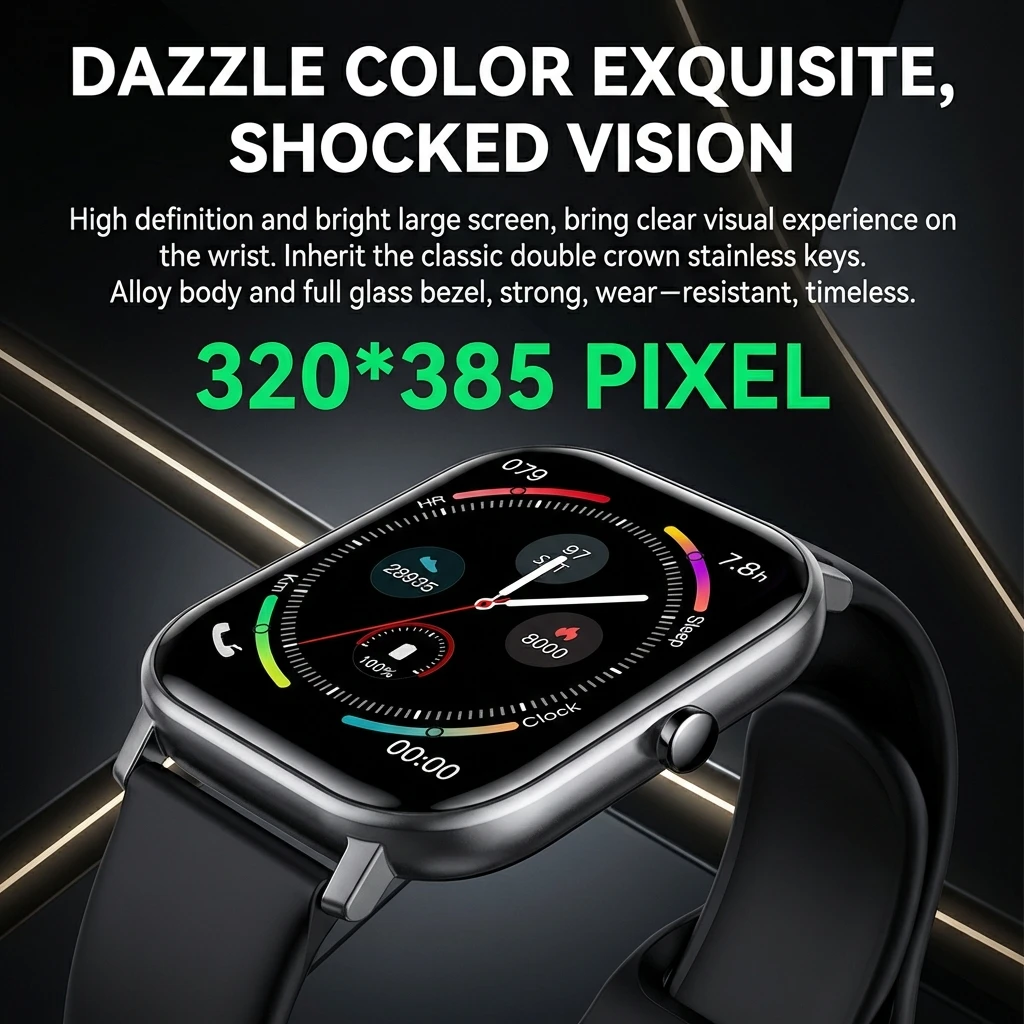 

Умные часы L18 для мужчин с ЭКГ, монитором сердечного ритма и температуры тела, водонепроницаемость IP68, ультратонкий дизайн, акция 2026 года