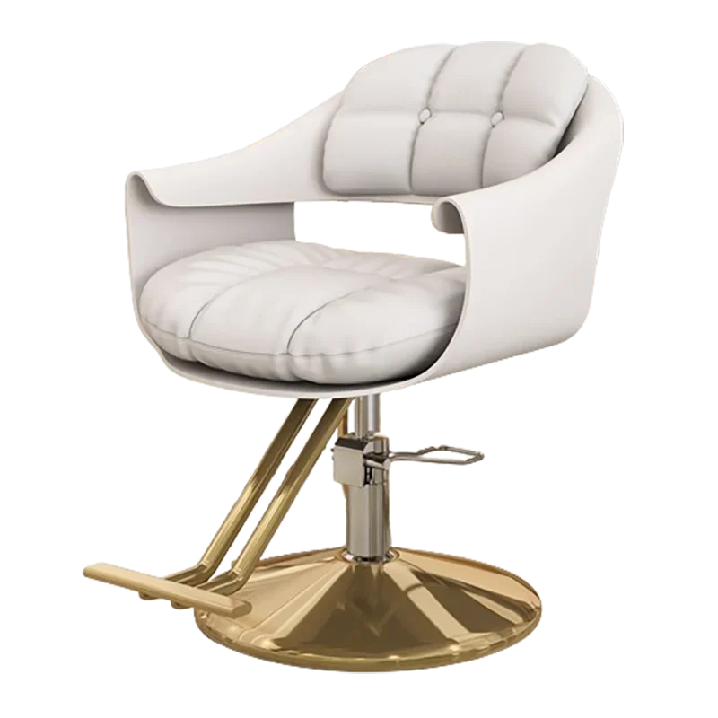 Luxury Trendy Barber Chair White Premium Fashionable Swivel Hairdresser Chair Stylish Comfortable Kapperstoel Salon Furniture