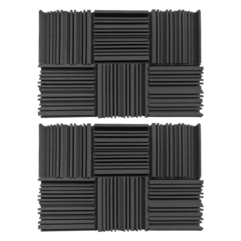 12 Pcs Acoustic Studio Absorption Foam Panel Broadband Sound Absorber Periodic Groove Structure