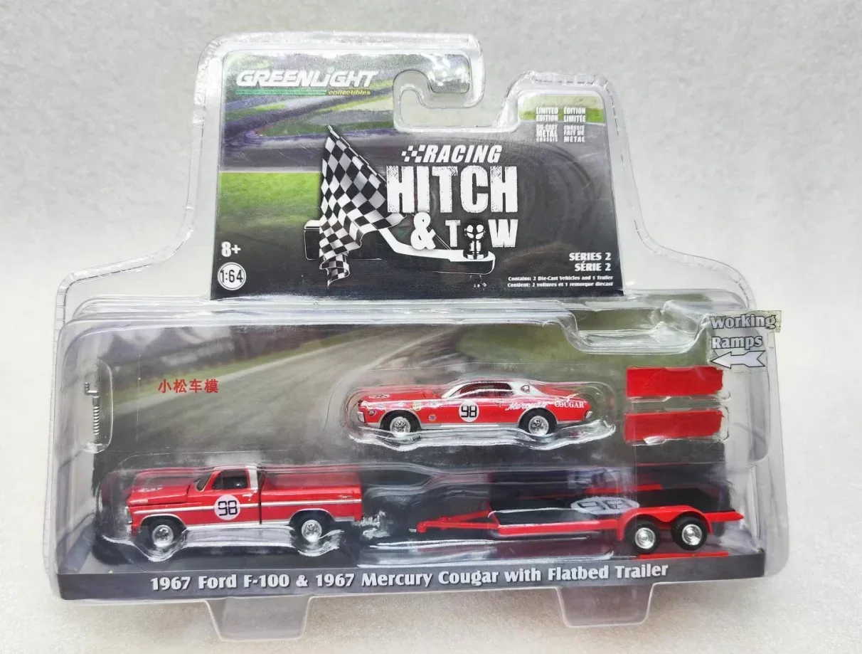 1:64 1967 Mercury COUGAR XR7 1967 Ford F-100 โลหะDiecastรุ่นของเล่นสําหรับของขวัญคอลเลกชัน