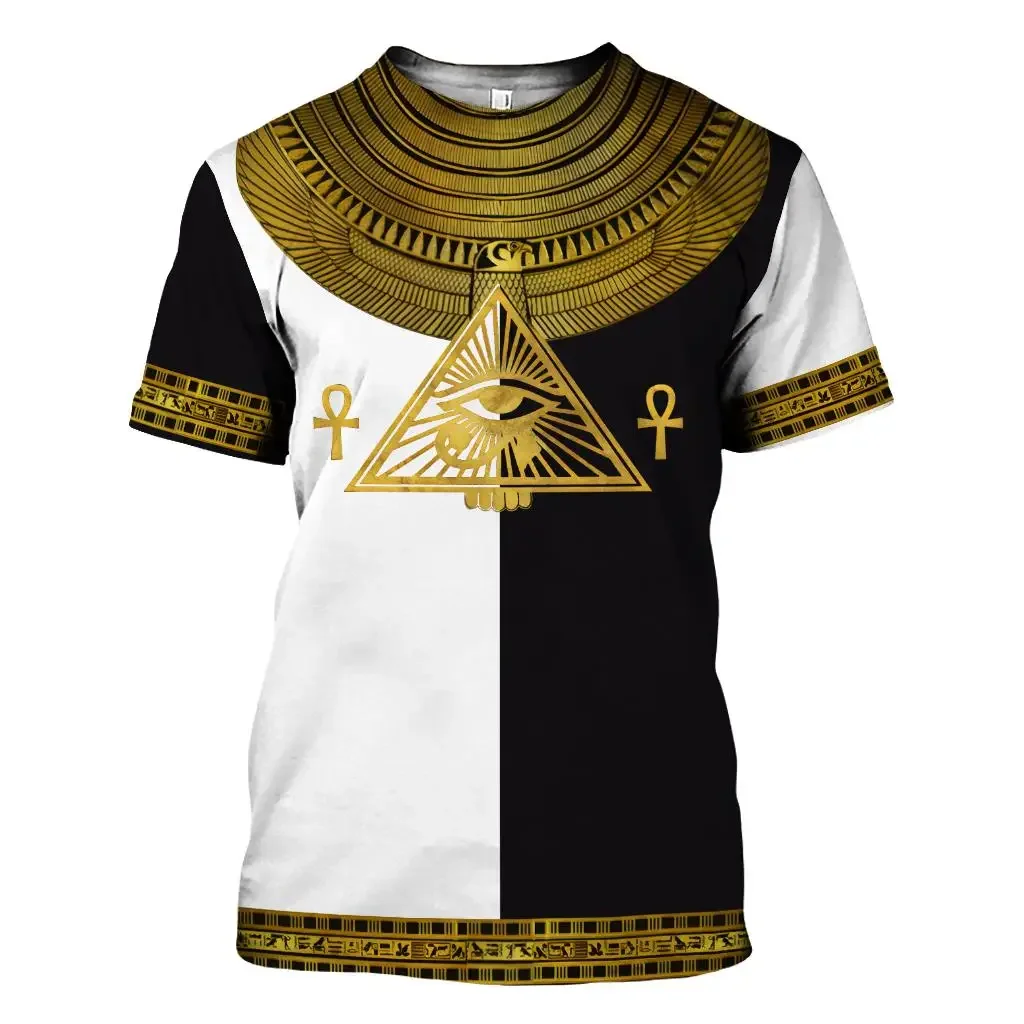 

Egyptian God Eye Of Horus Print Summer Men's O-Neck T-shirt Casual Short Sleeve Oversized Pullover Fashion Tee Tops Men Clothing