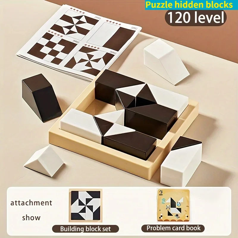 

New Hidden building block puzzle with 120 levels enhance logical and spatial reasoning abilities parent-child interactive game