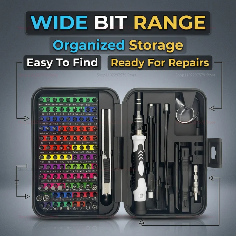 132 in 1 Mobile Phone and Computer Repair Kit Precision Screwdriver Set Magnetic Tools Electronics Hardware Repair Tool Kit