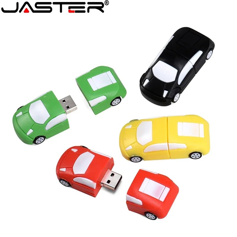 JASTER Car Pen Drive 64GB Cartoon USB Flash Drive 32GB Gifts for Children Memory Stick 16GB Waterproof U Disk 8GB Silicone 4GB