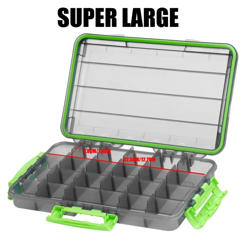 Waterproof Tackle Box Large Capacity Fishing Lures Hooks Storage Case With Movable Fishing Tackles Organizer Accessories
