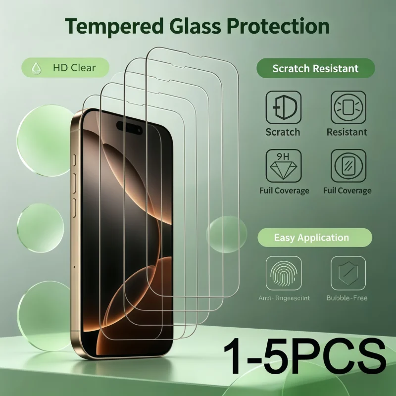 1-5PCS HD-Definition Panzerglas für iPhone18 Duo17 16 15 14 13 12 11Pro Max 12 13Mini XS Max XR 17Air Displayschutzfolie