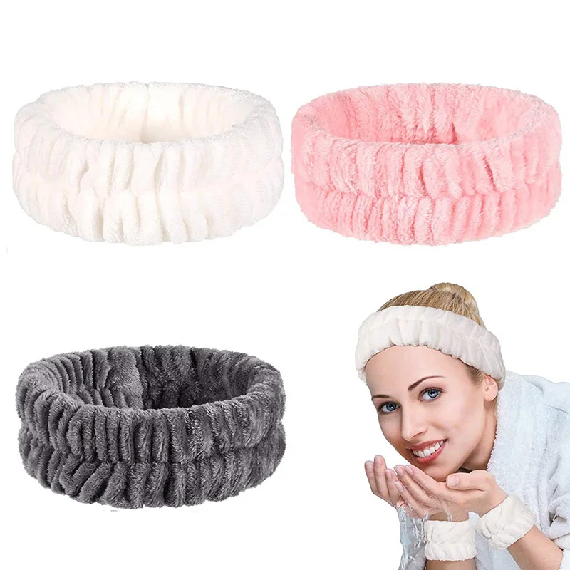 Non-Slip Fleece Face Hairbands para Mulheres, Anel de Lavagem Facial Cabelo, Meninas Headwear, Headband, 1Pc