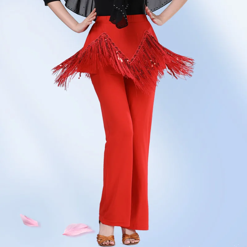 Pantalon seau droit personnalisé, Costume de danse latine pour dames, pantalon de danse de marin Gitaba, pantalon à pompon