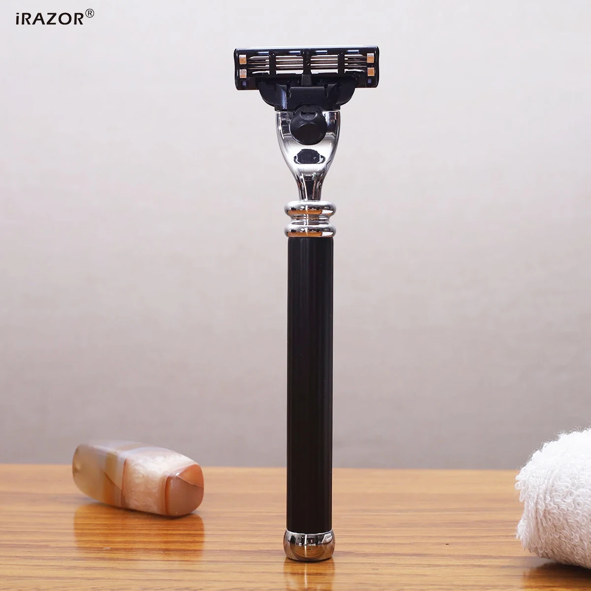 

iRAZOR Classic Triple Blade 3-Layer Mach 3 Men's Beard Shaving Safety Razor Hair Removal Face Shaver Gift for Father