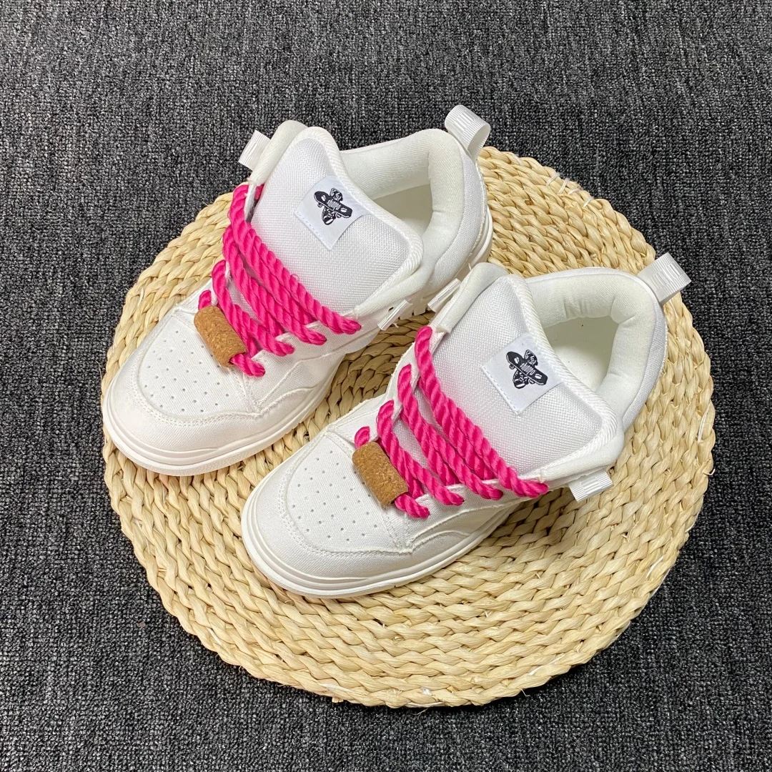 Men's White Sneakers, Fashionable Trendy White Loafers, Large Size Men's Shoes, Breathable Shoes, Men's Korean Style Versatile Casual Sneakers for Couples