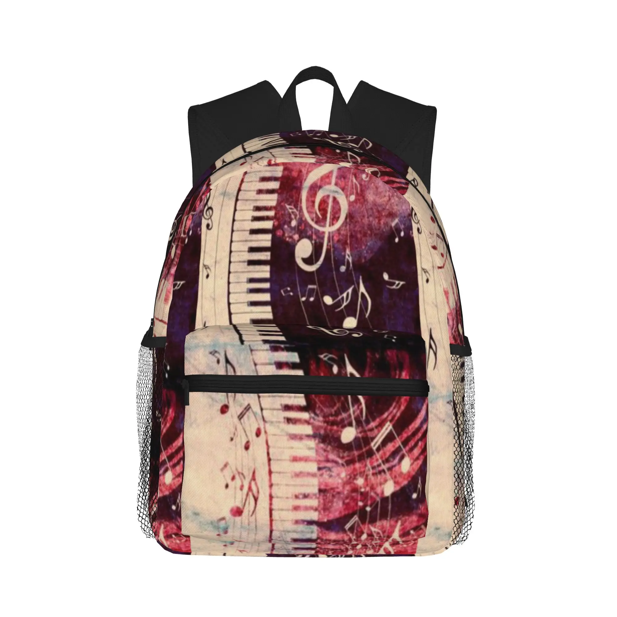 

Piano Keyboard with Music Notes Grunge Casual Backpack for Students and Adults Backpacks