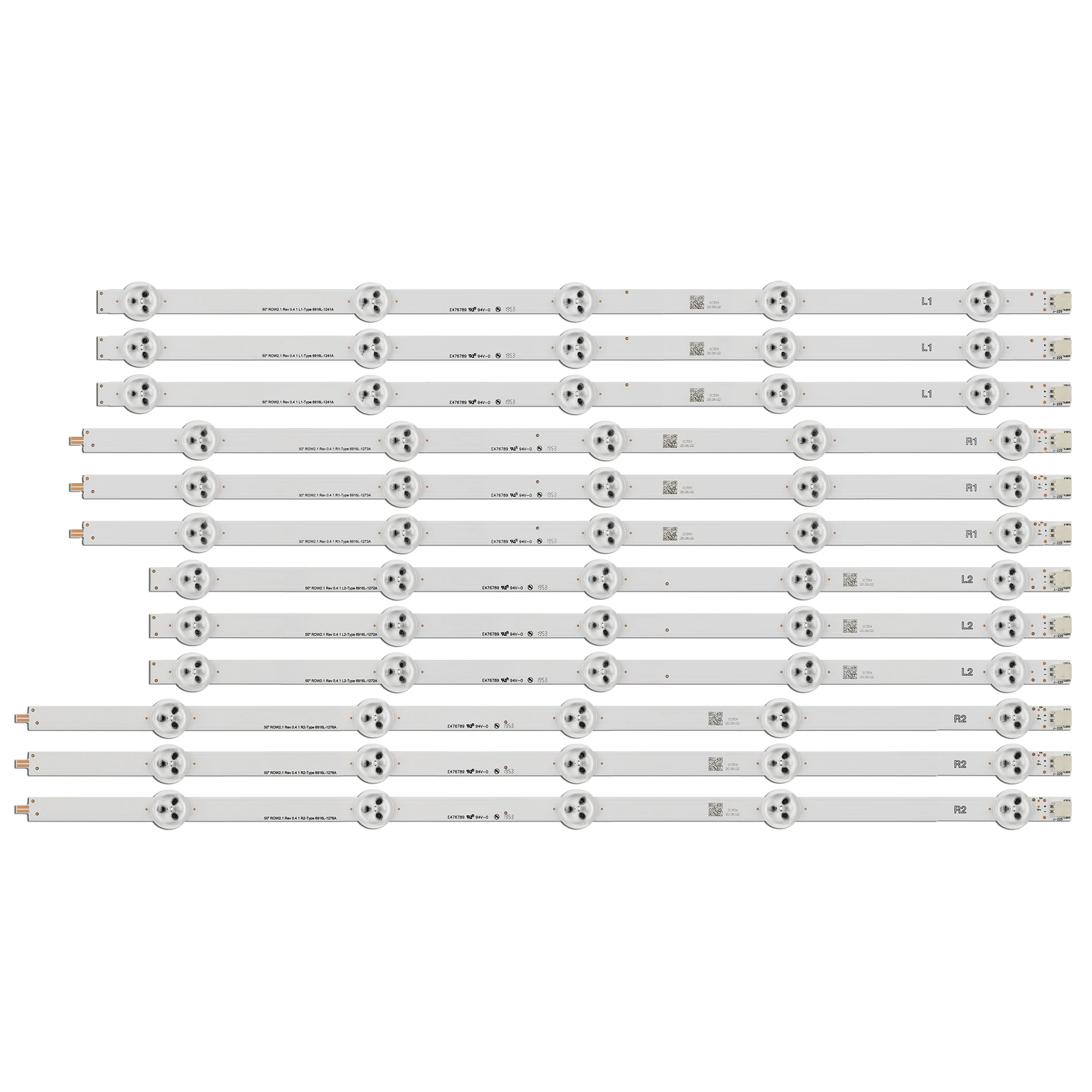 Bande de rétroéclairage LED pour TV, 50LN5400-CA, 50LN5400, 50LA620V, 6916L-1276A, 6916L-12Cafe A, 6916L-127 pipeline, 6916L-124l'autorisation, 10LED, 12 pièces