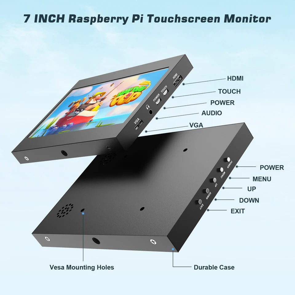 Raspberry Pi 4 4G　と　7インチ HDMIディスプレイ Amazon.com: FREENOVE 7 Inch Touchscreen Monitor for Raspberry Pi 5
