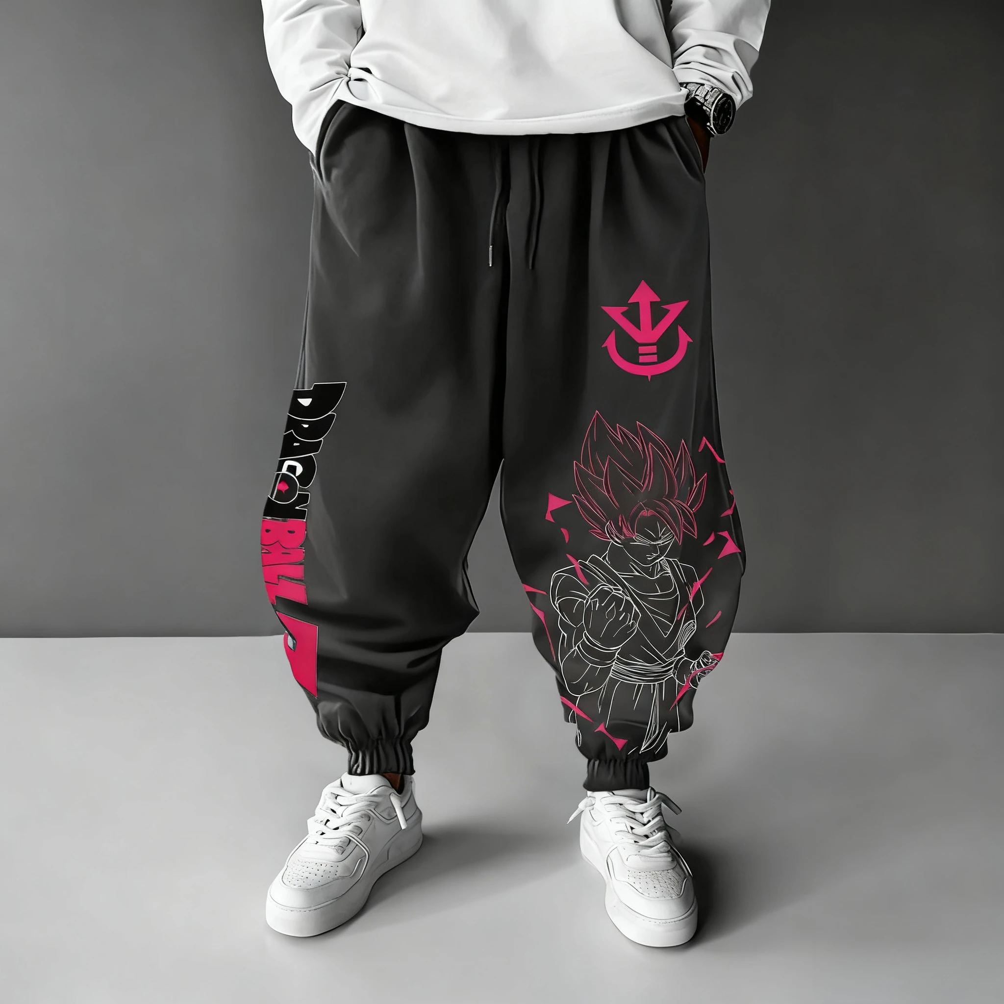 

Autumn and Winter New Dragon Ball Sports Pants 2025 Anime Black Goku Printed Men's Loose Casual American Ins Pure Cotton Pants
