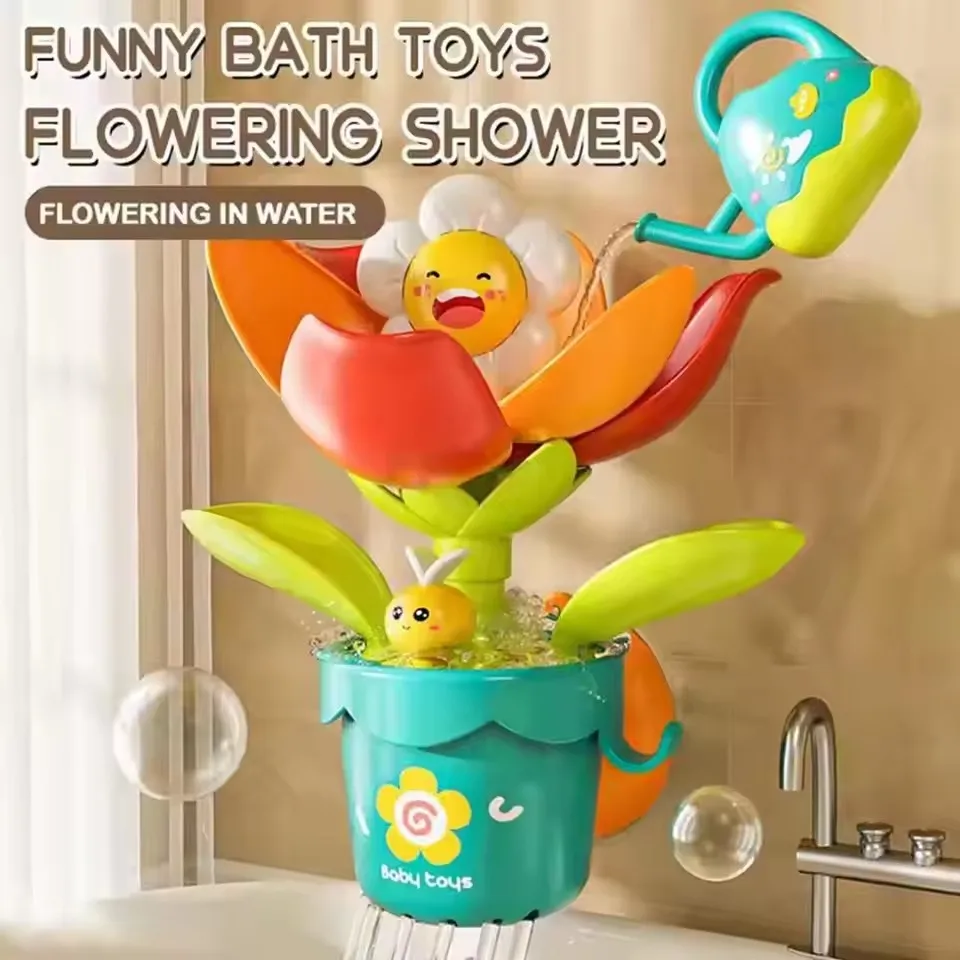 

Игрушки для ванной с подсолнухом, активированный водой, цветущий спрей для душа, веселое время ванны, интерактивная игра с водой для детей, безопасный для детей, Eco Frien B5N9