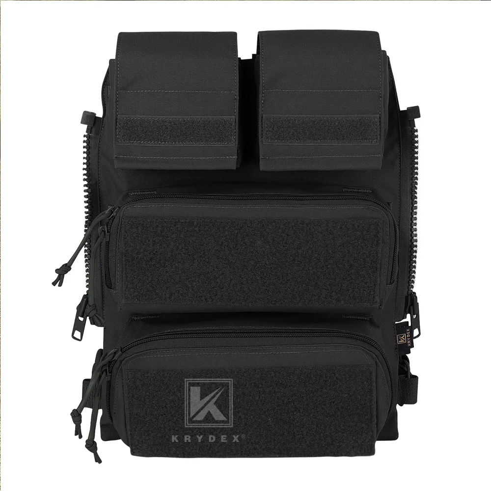 KRYDEX Tactische Modulaire Achterpaneel Rugzak Zip Op Molle Buideltas Met Mag Pouch voor AVS JPC 2.0 CPC Vest Jacht Accessoires