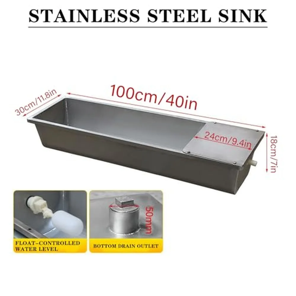 39in / 59in Livestock Water Trough Livestock Feeding Trough Large Capacity Self Filling with Float Valve Kit Animal