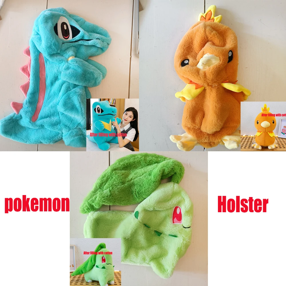 Pokémon Totodile Chikorita Coldre Brinquedos De Pelúcia, Kawaii Cartoon, Torchic Plushes Dolls, brinquedos semi-acabados para crianças