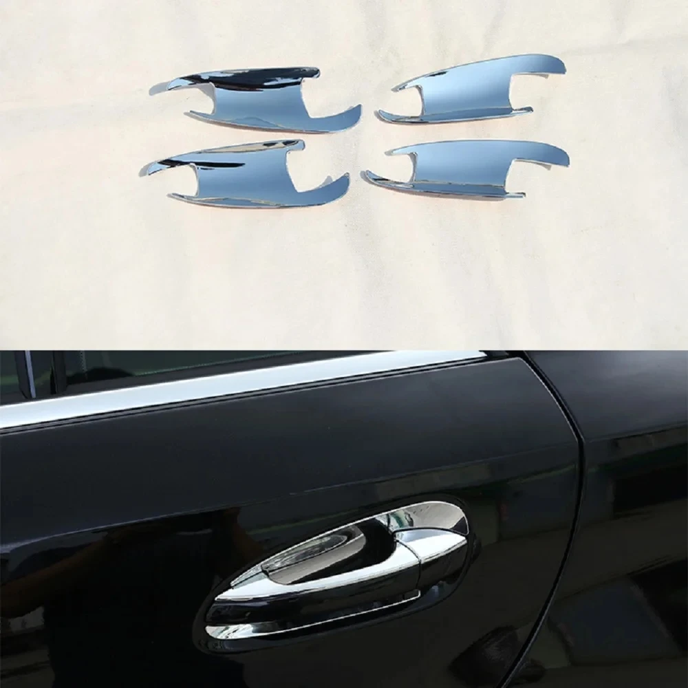 

4PCS Chrome ABS Interior Door Handle Bowl Cover Trim For Mercedes Benz GLA/A/GLS/GLE/E Class Decoration Stickers