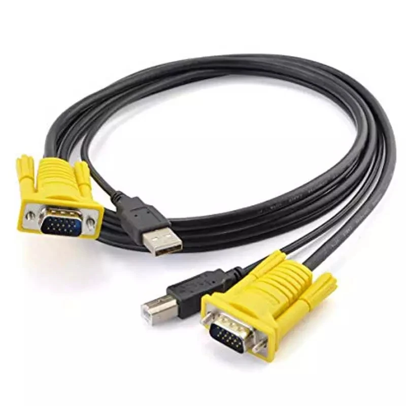 مفتاح USB 2.0 VGA KVM عالي الجودة 2 في 1 خارج VGA USB الجلاد 1920*1440 VGA SVGA التبديل لمشاركة الكمبيوتر لوحة المفاتيح