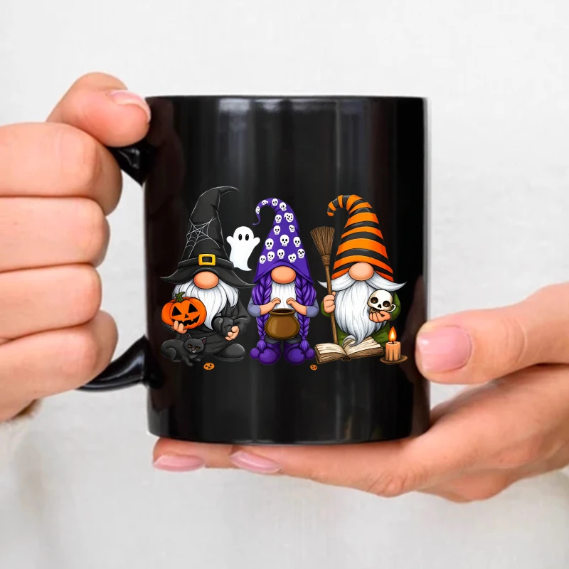 Halloween goblin mugs, black witch, ghost and wizard goblin designs, suitable for Halloween party decorations and gift ideas