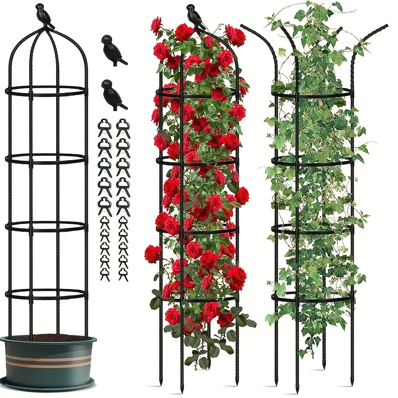 

Garden Obelisk Outdoor Climbing Plant Lattice Frame, High Tower for Tomatoes, Roses, Flowers,Grapes,Peas,Cucumbers Lattice Frame
