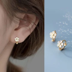 14k Flower Hoop Earings For Women Hikaw Silver Earrings Gold Non Tarnish Hypoallergenic Earings