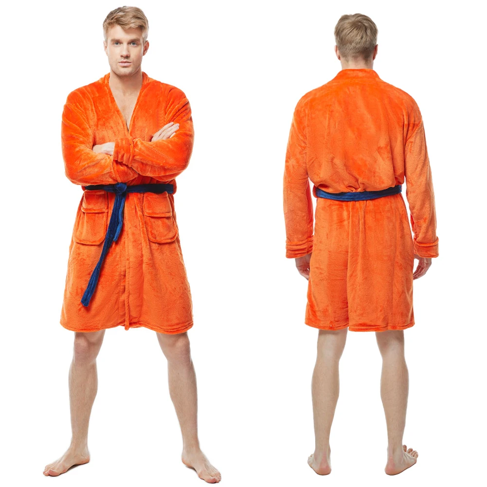 Fantasia Anime superhéroe Goku Cosplay Albornoz pijamas de franela hombres Disfraz disfraz masculino fantasía Halloween carnaval fiesta ropa