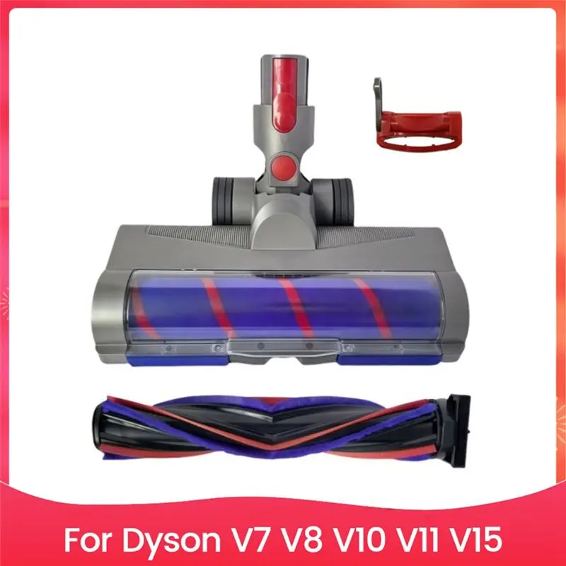 

N85R-Anti-Tangle Floor Brush Head For Dyson V7 V8 V10 V11 V15 Vacuum Cleaner Replacement Parts Floor Brush With LED Dust Lights