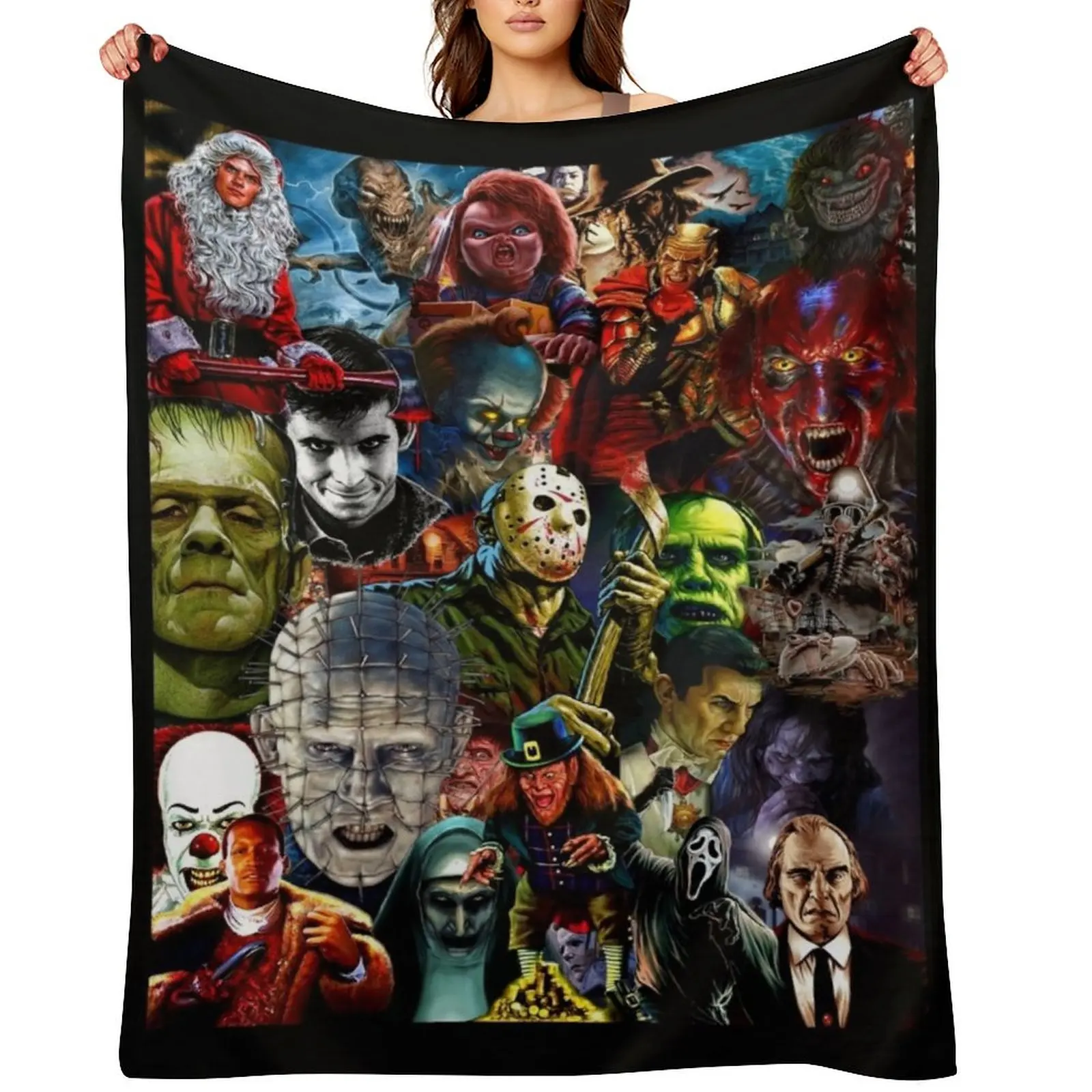 

Ultimate Collage Of Horror Throw Blanket Blankets For Sofas Soft Plaid Kid'S Stuffeds Blankets