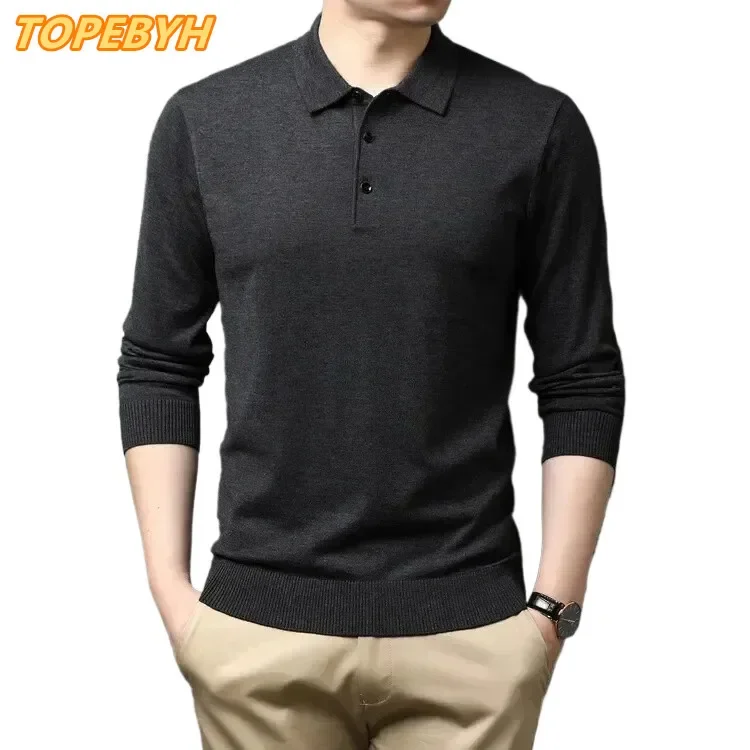 2024 High Quality Casual Men's Polo Sweater  Warm Comfortable  Woollen Pullover  Knit Sweater