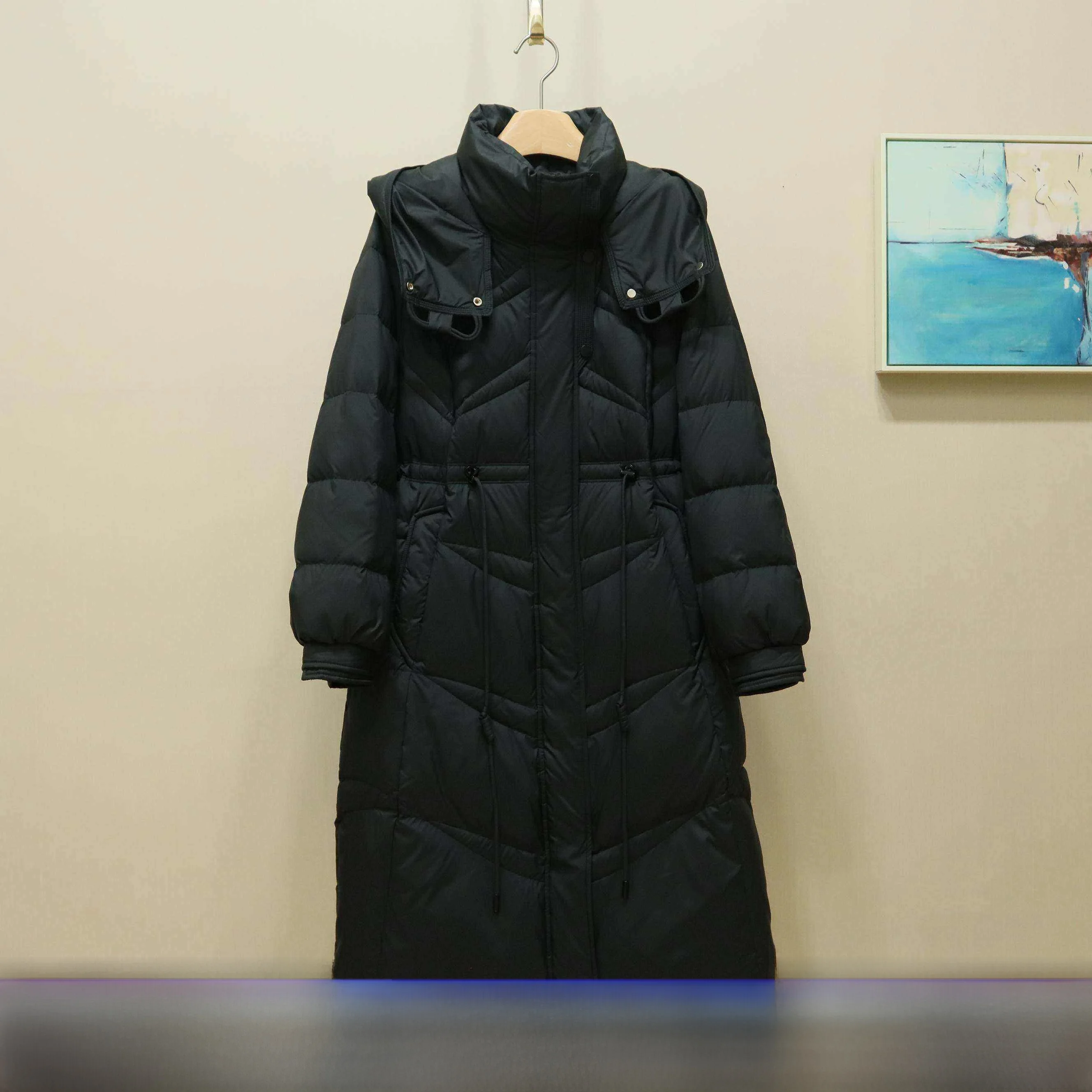 

Slimming Faionable Winter Du down Jaet 2025JIUYA JY99830 Korean Sle Straight Cut Thi Warm Zipper Closure Coat