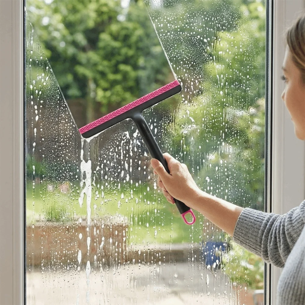 Cleaning Tool Multifunctional Short Handle Glass Wiper Efficient Hanging Shower Squeegee Plastic Window Cleaner Kitchen
